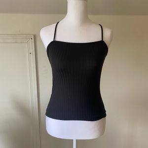 Black ribbed camisole